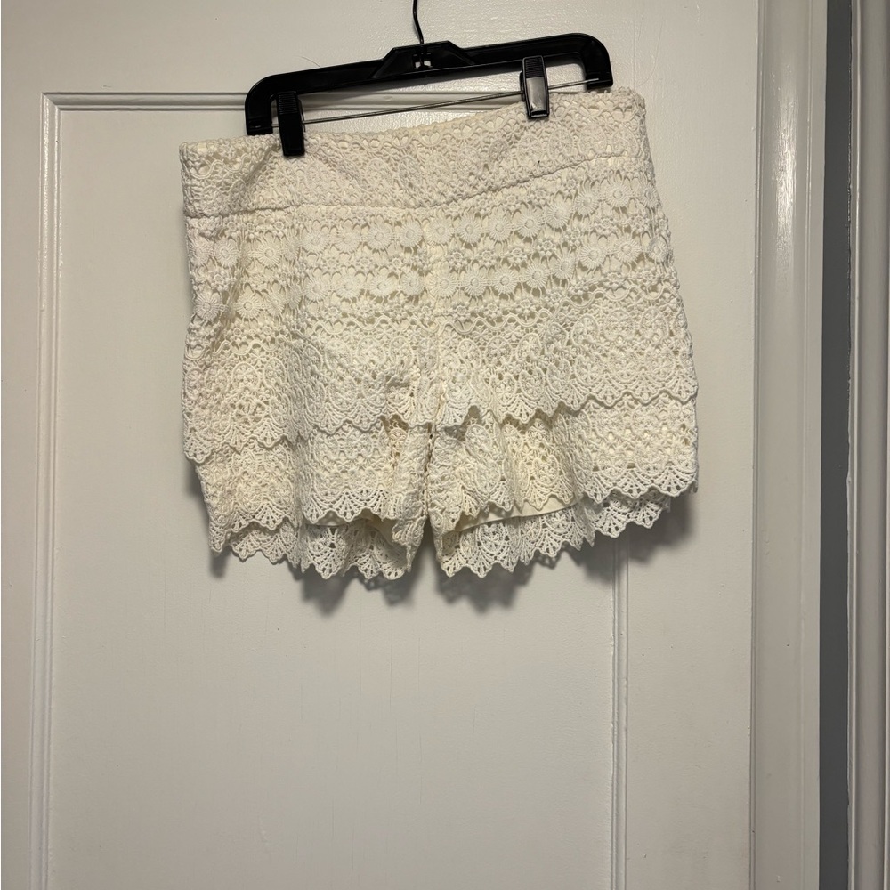 LOFT White Lace Shorts